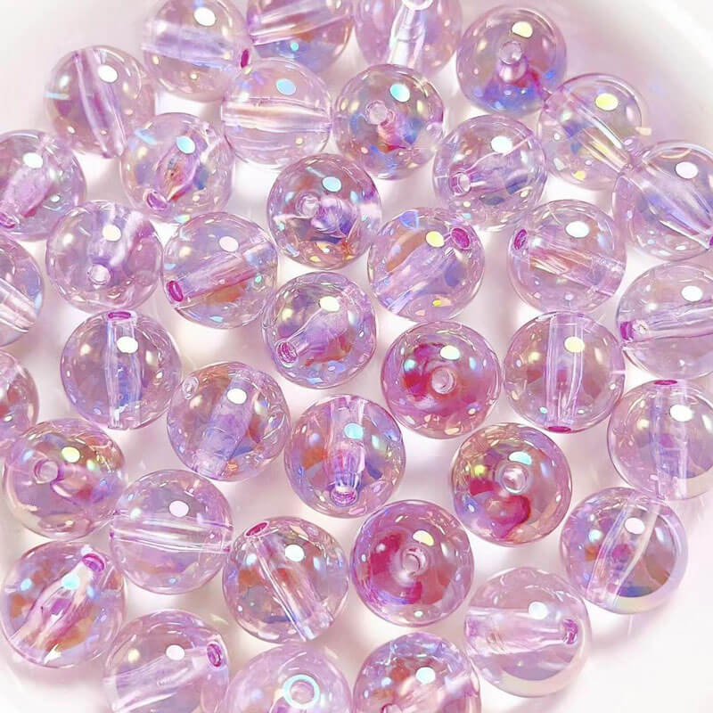 A131-(16mm)Acrylic UV-Coated Multicolor Glitter Beads(9 Square Game)
