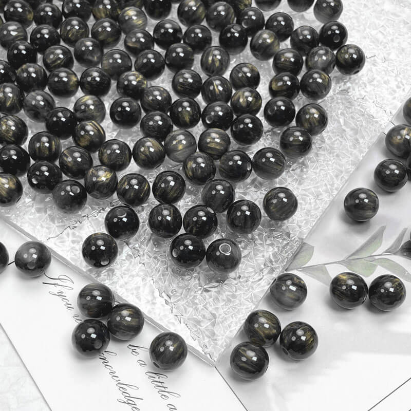 A156-(12mm)Acrylic Gold Flowing Sand Beads (9 Square Game)