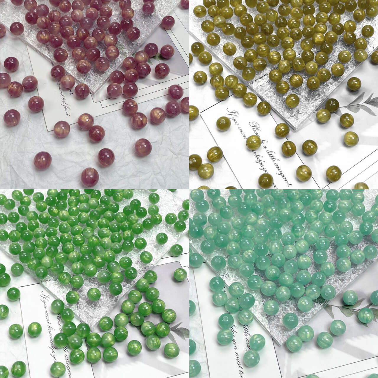 A156-(12mm)Acrylic Gold Flowing Sand Beads (9 Square Game)