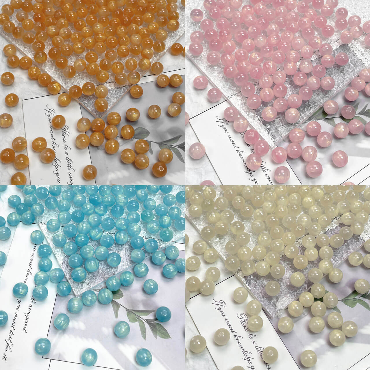 A156-(12mm)Acrylic Gold Flowing Sand Beads (9 Square Game)