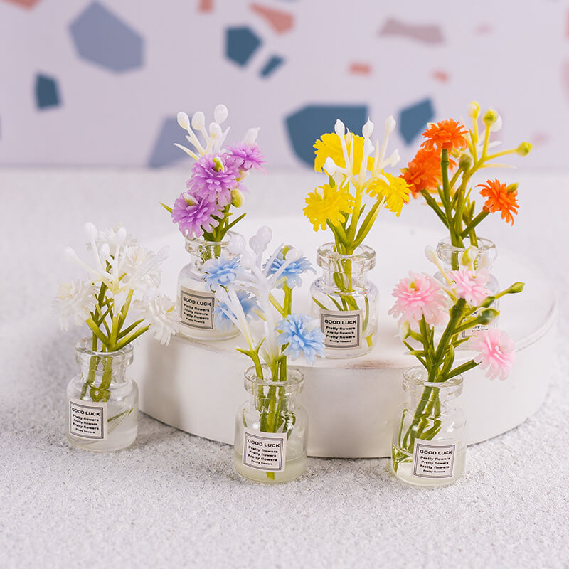 A181-Resin Luminous Faux Flower Glass Vase (9 Square Game)