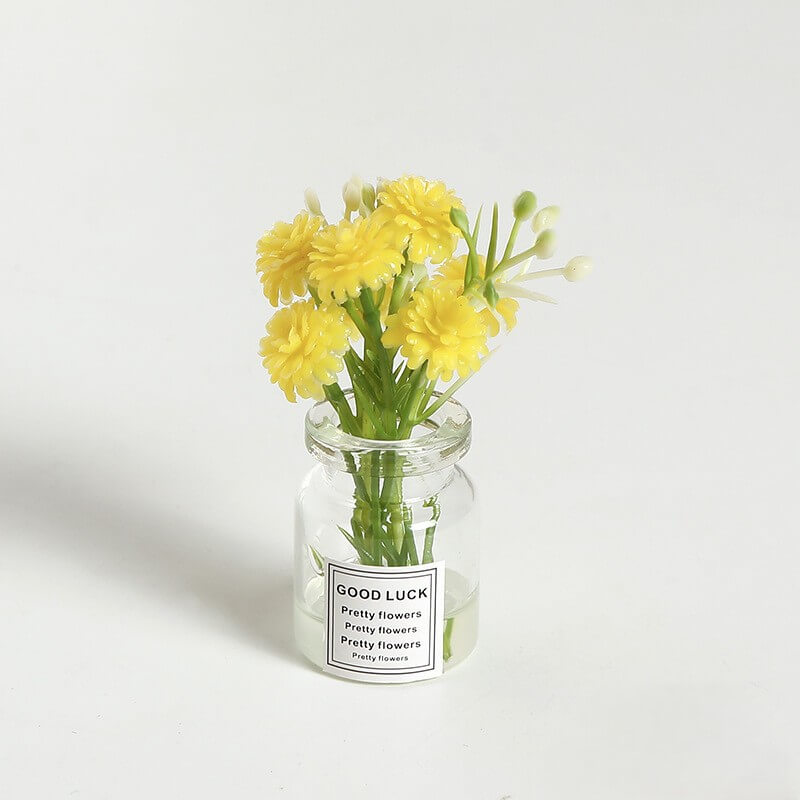 A181-Resin Luminous Faux Flower Glass Vase (9 Square Game)