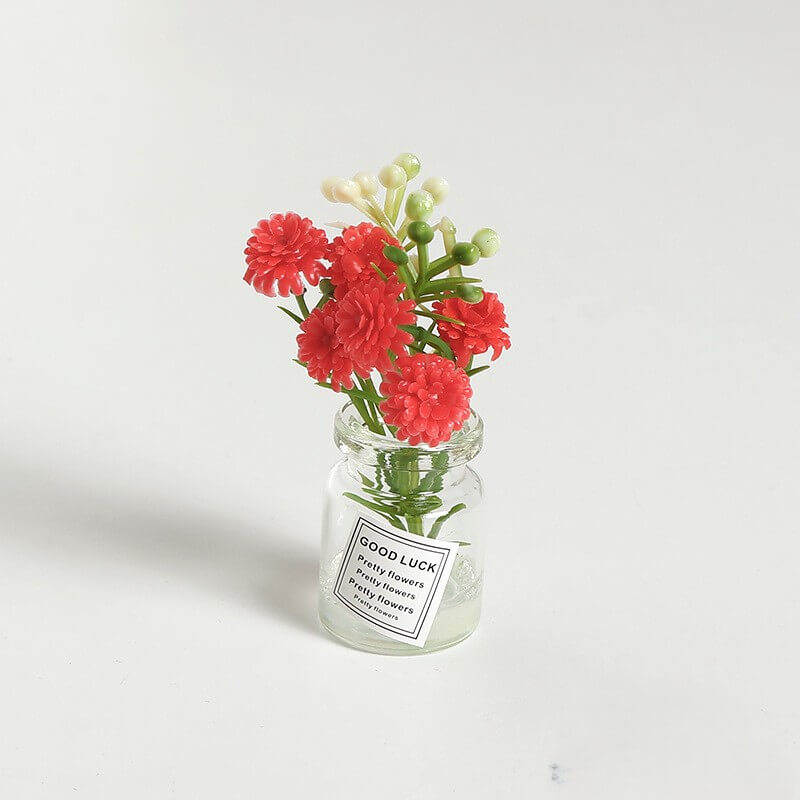 A181-Resin Luminous Faux Flower Glass Vase (9 Square Game)