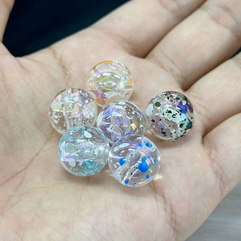 A182-(16mm)Acrylic Ink Splatter Beads (9 Square Game)