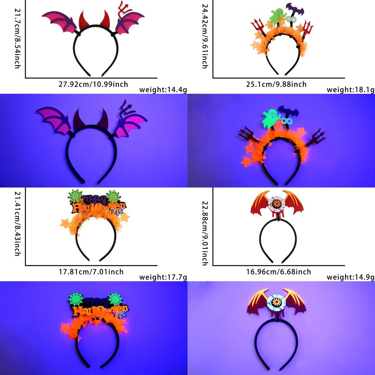 H12-Halloween Decoration Glasses/Hair band 10 Designs (Cube Game)
