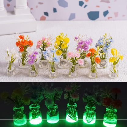 A181-Resin Luminous Faux Flower Glass Vase (9 Square Game)