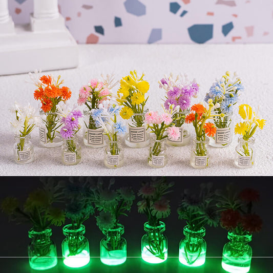 A181-Resin Luminous Faux Flower Glass Vase (9 Square Game)