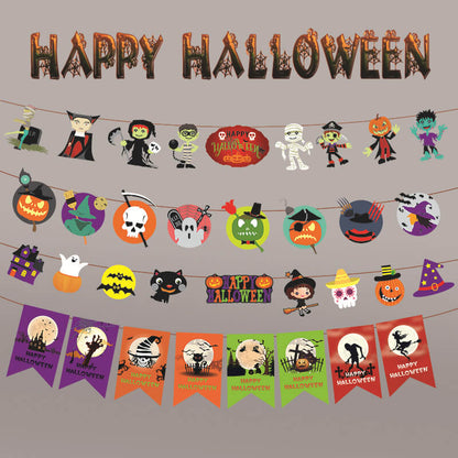 H08-Halloween Decoration Pull Flag Banner (Cube Game)